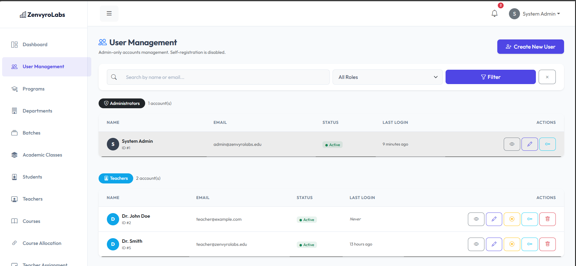 Admin User Management